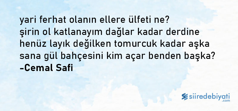 kısa şiir Cemal Safi