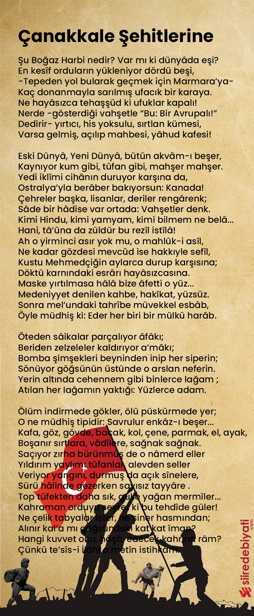 Çanakkale Şehitlerine şiiri - Mehmet Akif Ersoy